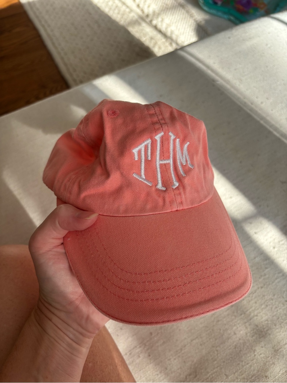 THM monogram Port Authority Coral Cotton Baseball Cap